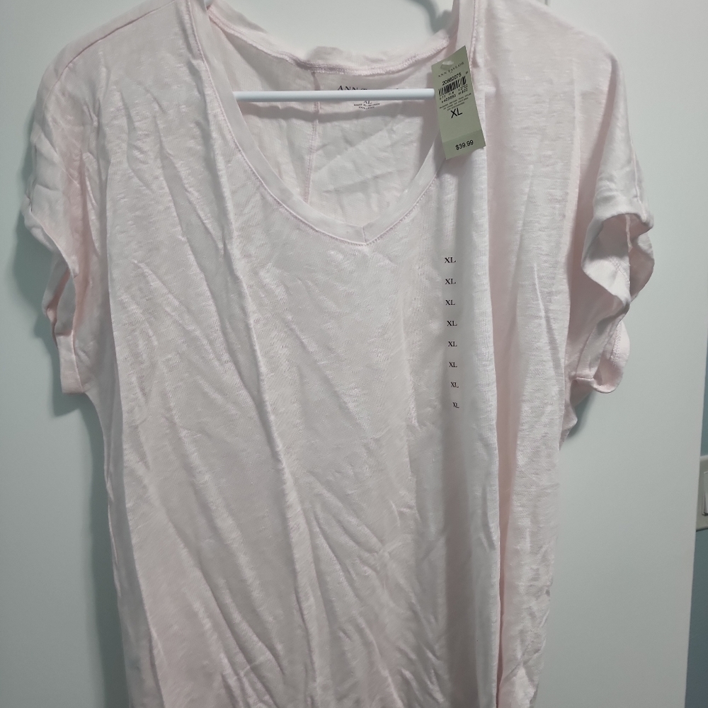 Ann Taylor pale pink top sz XL